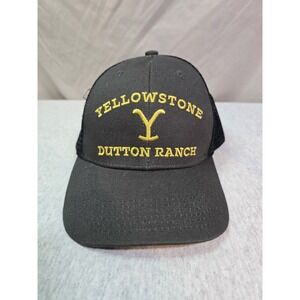 Yellow Stone Dutton Ranch Hat Cap Black Trucker Paramount Adjustable Mesh